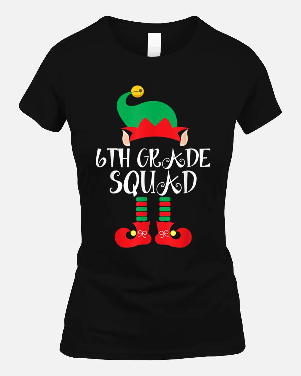 Funny Christmas 6th Grade Squad ELF Xmas Matching Teacher Unisex T-Shirt