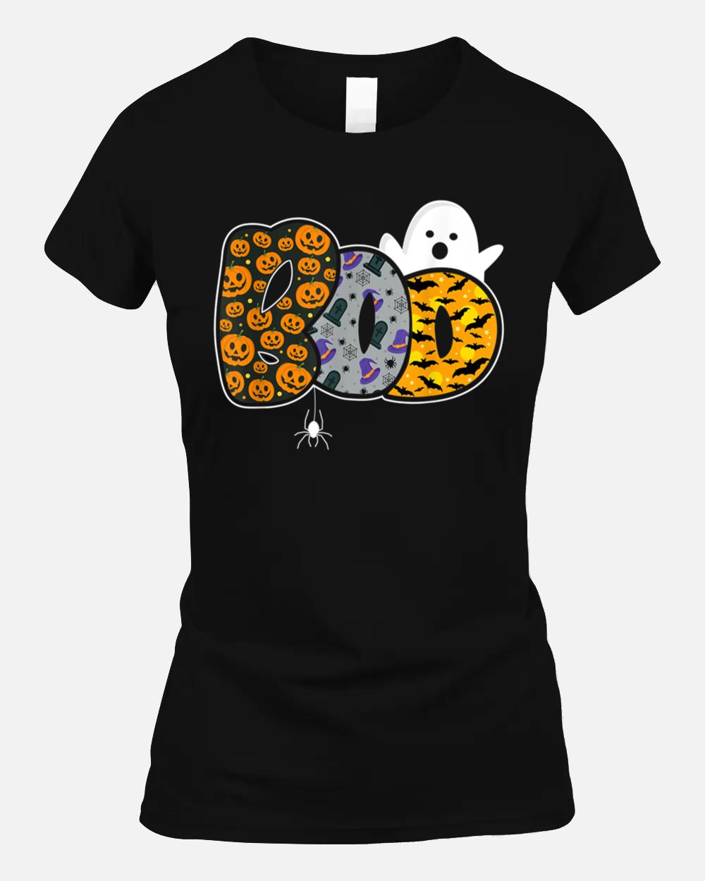 Funny boo with ghost and pumpkins for halloween costume Unisex T-Shirt