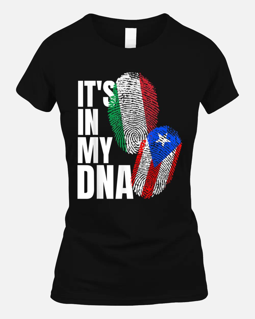 Italian And Puerto Rican DNA Mix Flag Heritage Gift Unisex T-Shirt