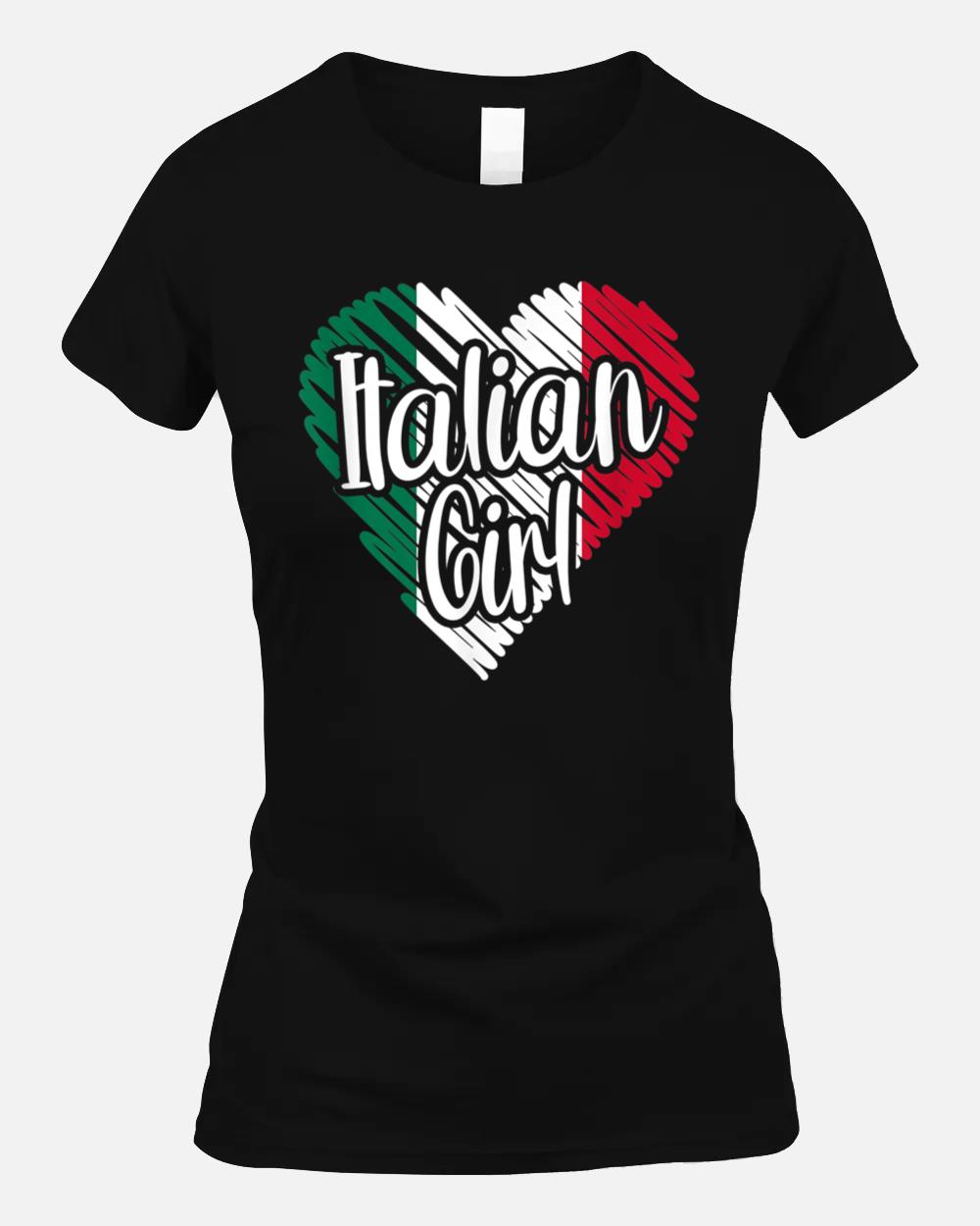 Italy For Girl Italian Heart Flag for Women Italia Unisex T-Shirt