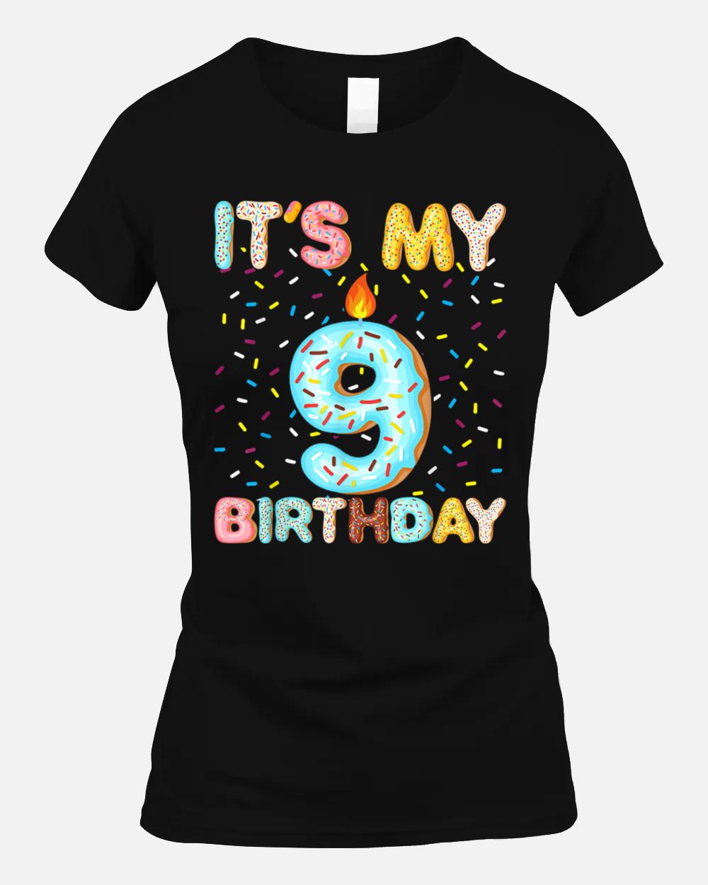 It's My 9th Birthday Sweet Donut 9 Years Old Funny Unisex T-Shirt