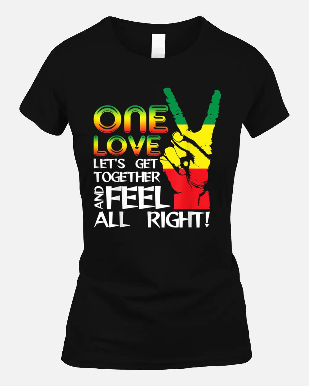 Jamaica One Love Reggae Caribbean Music Pride Flag Unisex T-Shirt