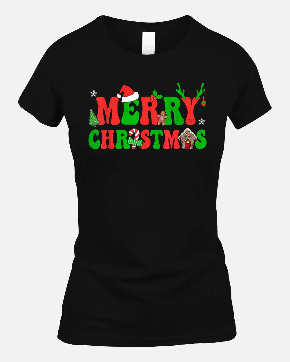 Merry Christmas Buffalo Red Plaid Santa Xmas Pjs Men Women Unisex T-Shirt