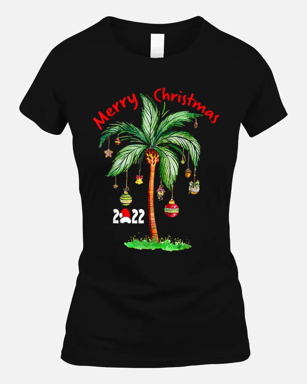 Merry Christmas  Palm Tree Ornament Tropical Christmas Unisex T-Shirt