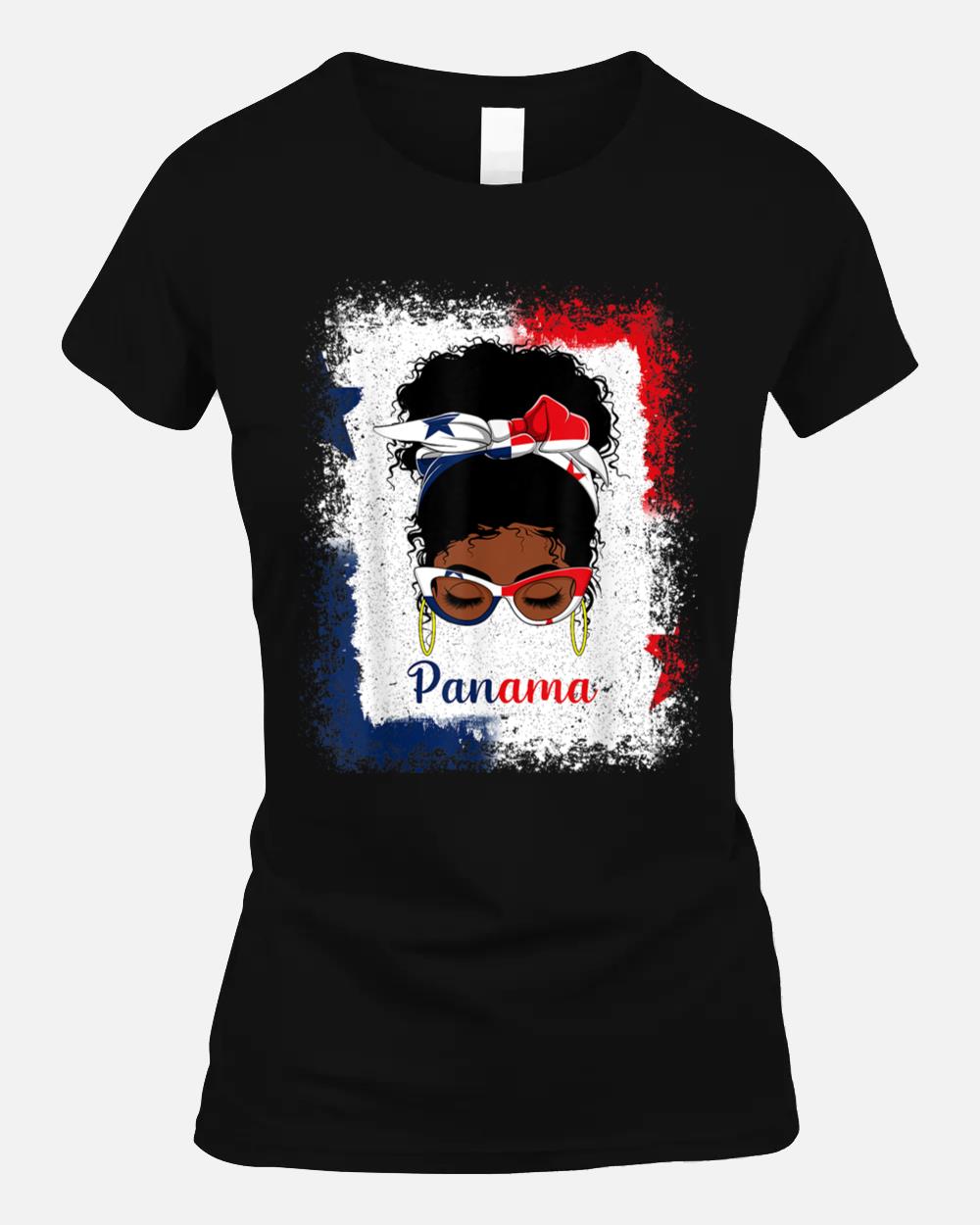 Messy Bun Panamanian Panama Flag Womens Woman Girl Unisex T-Shirt