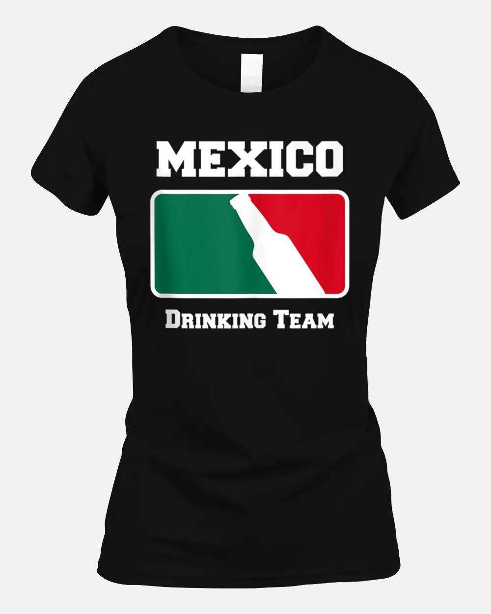 Mexico Drinking Team Beer w Mexican Flag Colors Unisex T-Shirt