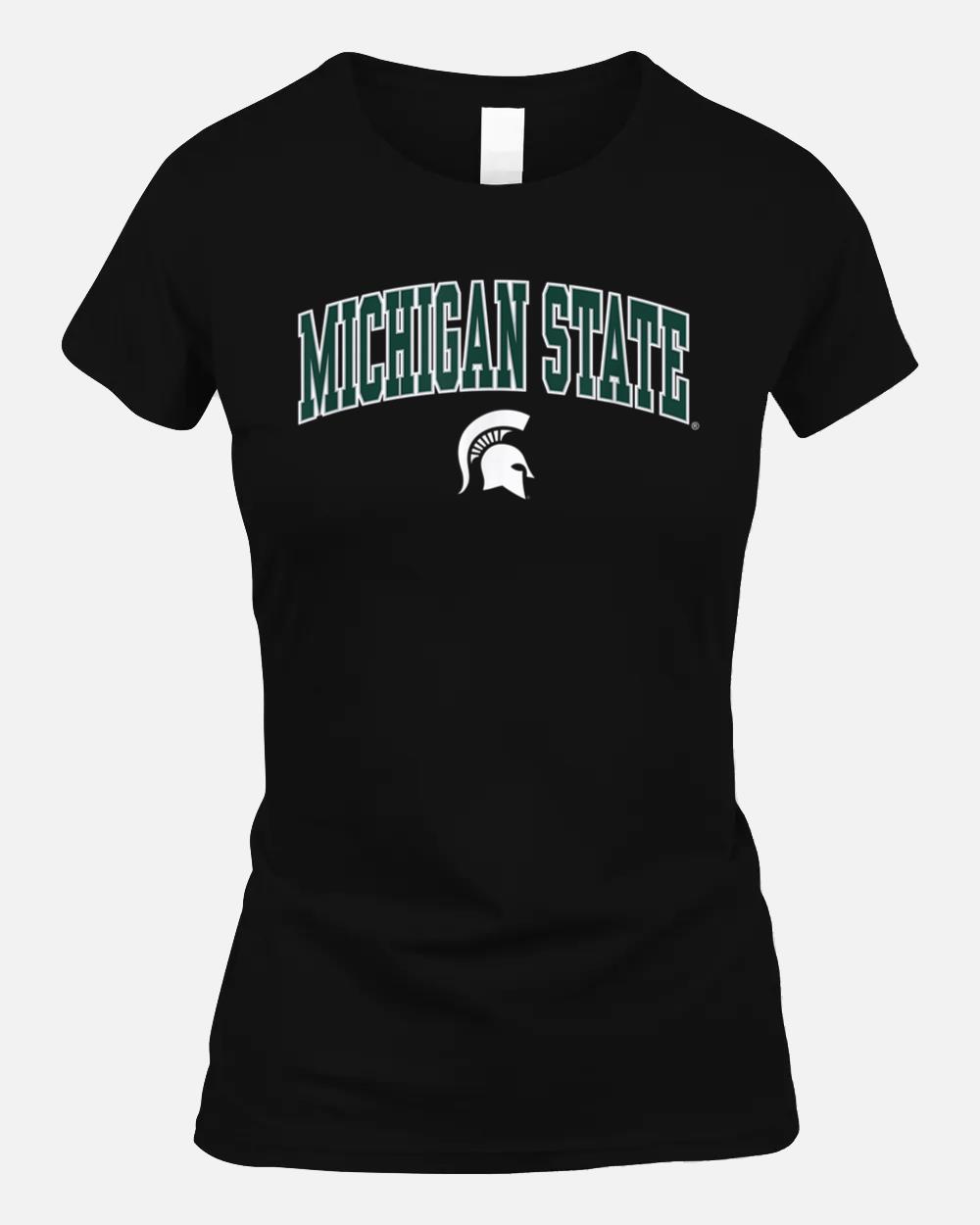 Michigan State Spartans Arch Over Dark Heather Unisex T-Shirt