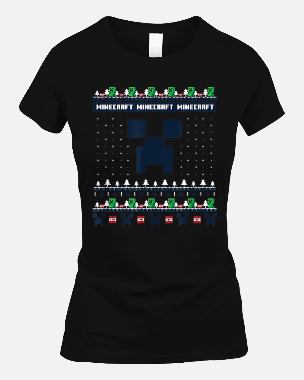 Minecraft Christmas Creeper Blocks Ugly Holiday Sweater Unisex T-Shirt