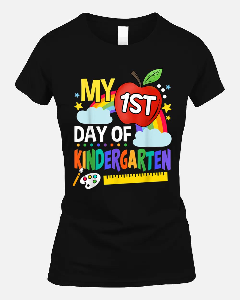 My First Day Of Kindergarten Funny Colorful Rainbow Unisex T-Shirt