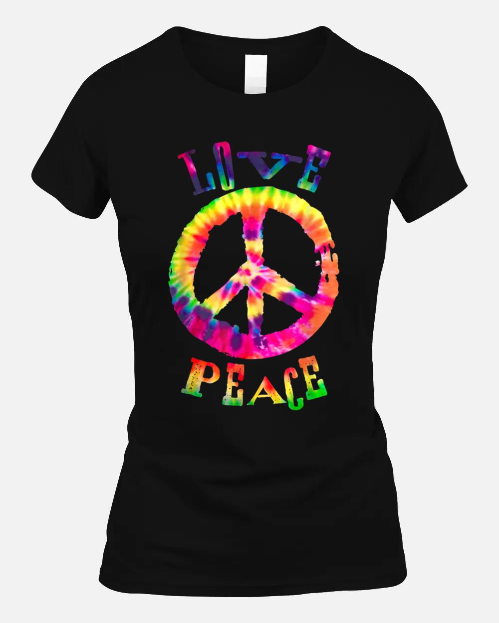 PEACE SIGN  LOVE  60s 70s Tie Die Hippie Costume Unisex T-Shirt