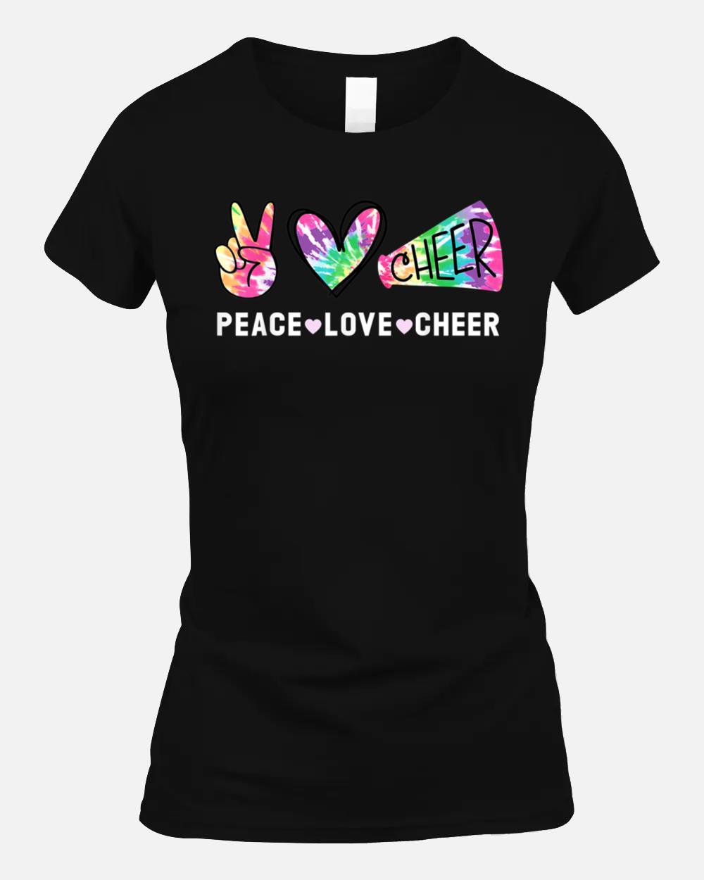 Peace Love Cheer Tie Dye Cheerleading Cute for Cheerleader Unisex T-Shirt