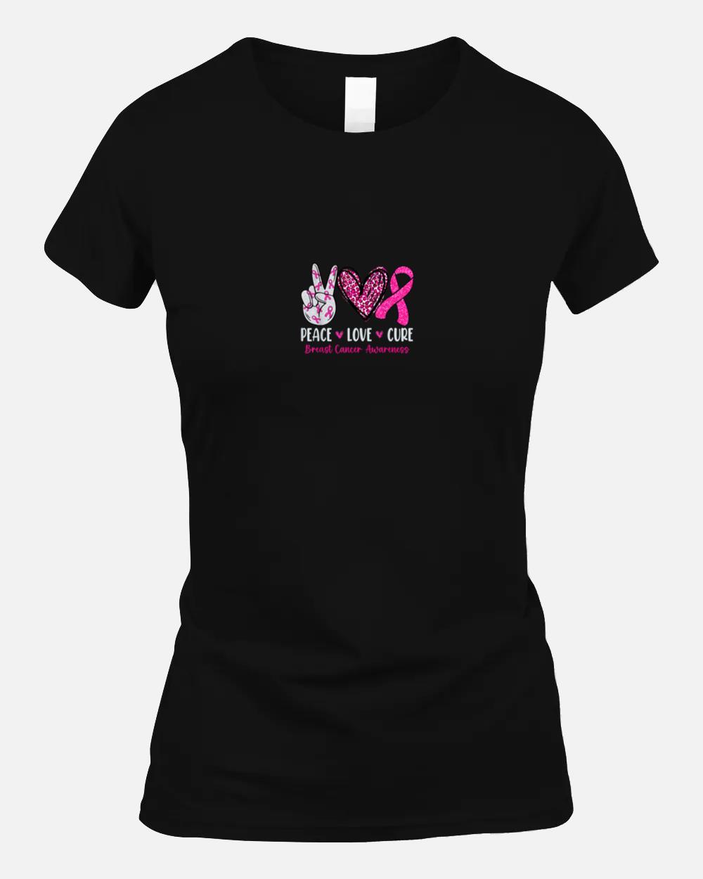 Peace Love Cure Shirt Pink RibbonBreast Cancer Awareness Unisex T-Shirt