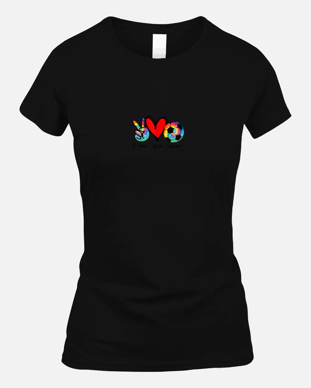 Peace Love Soccer Tie Dye Design Women Teen Girls Toddler Unisex T-Shirt