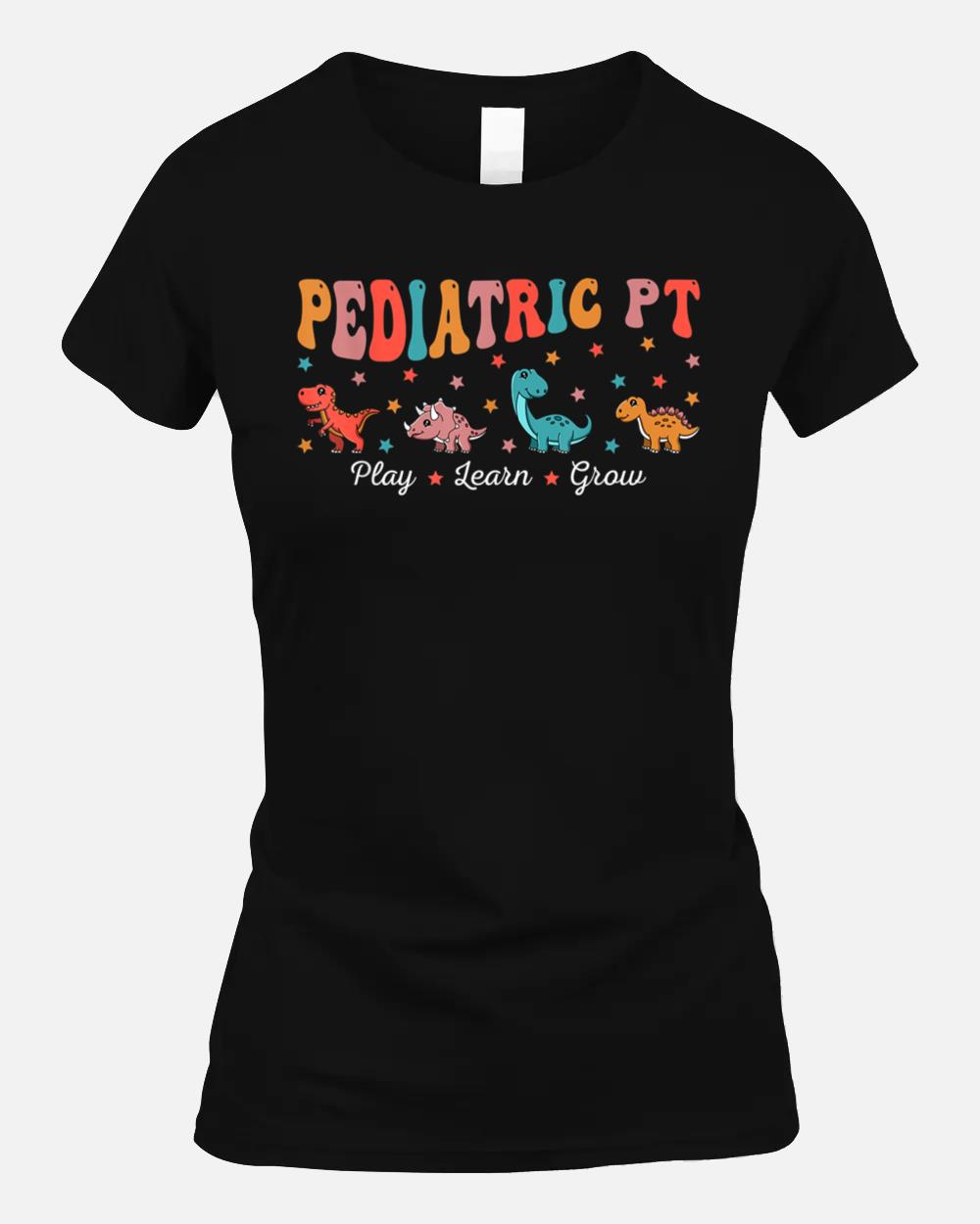 Pediatric Retro Dinosaur PT, Physical therapy Therapist Unisex T-Shirt
