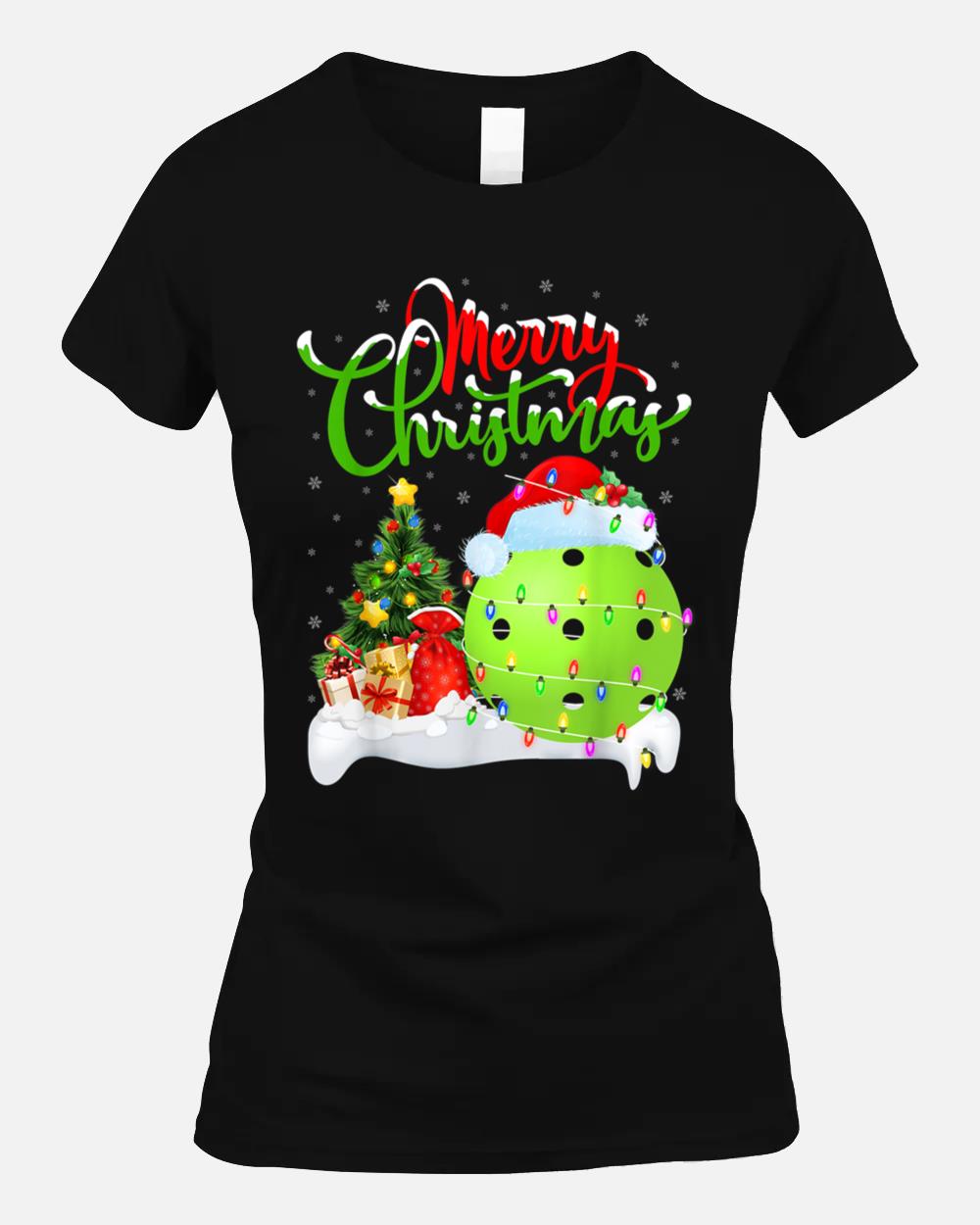 Pickleball Lover Xmas Decorations Santa Pickleball Christmas Unisex T-Shirt