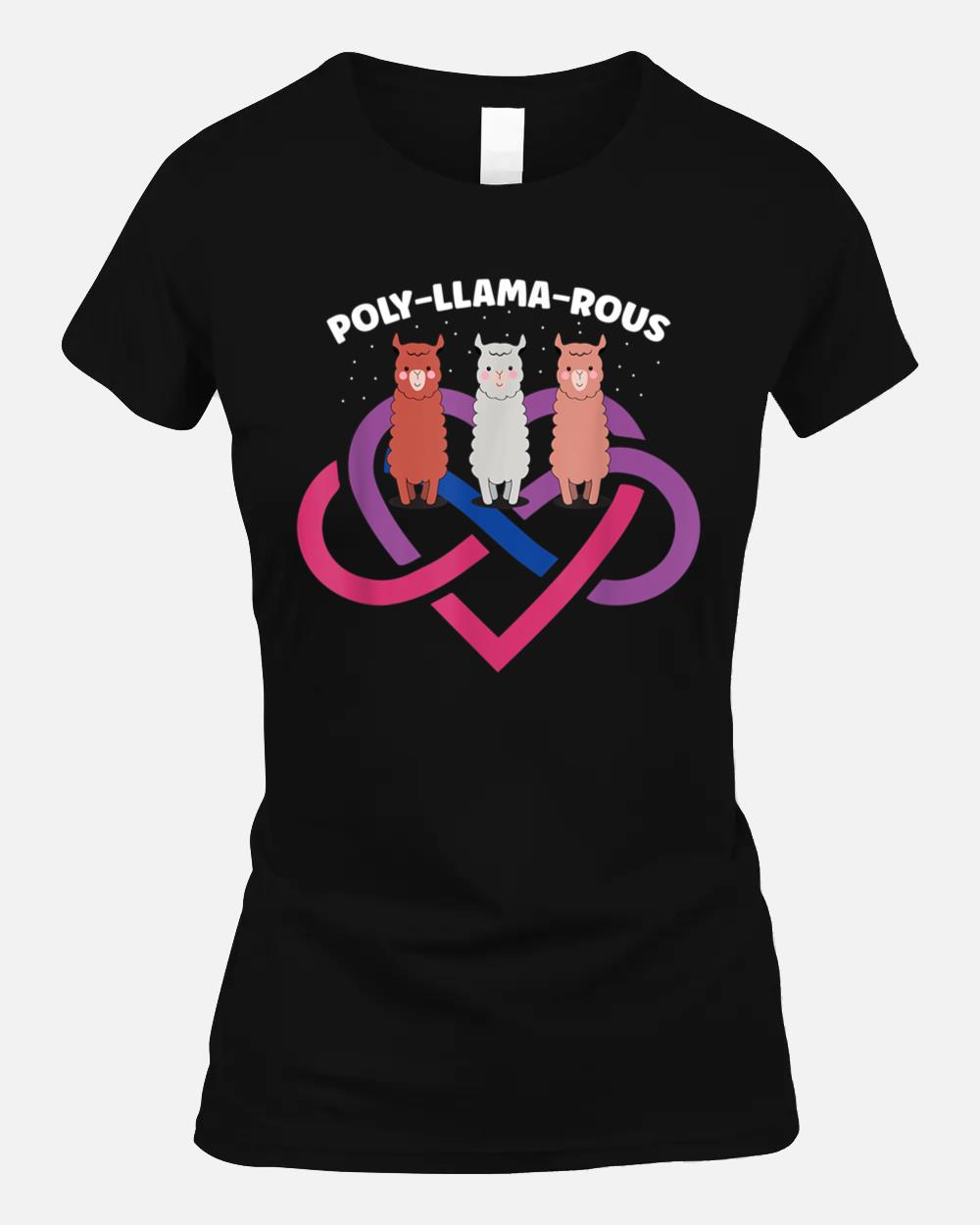Poly-Llama-Rous Funny Polyamory For Polyamorous Throuple Unisex T-Shirt
