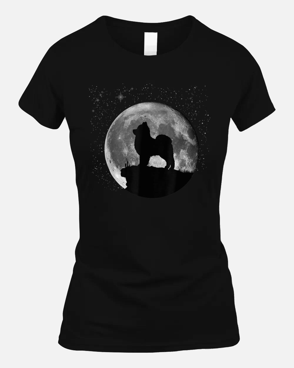 Pomeranian Dog Moon Unisex T-Shirt