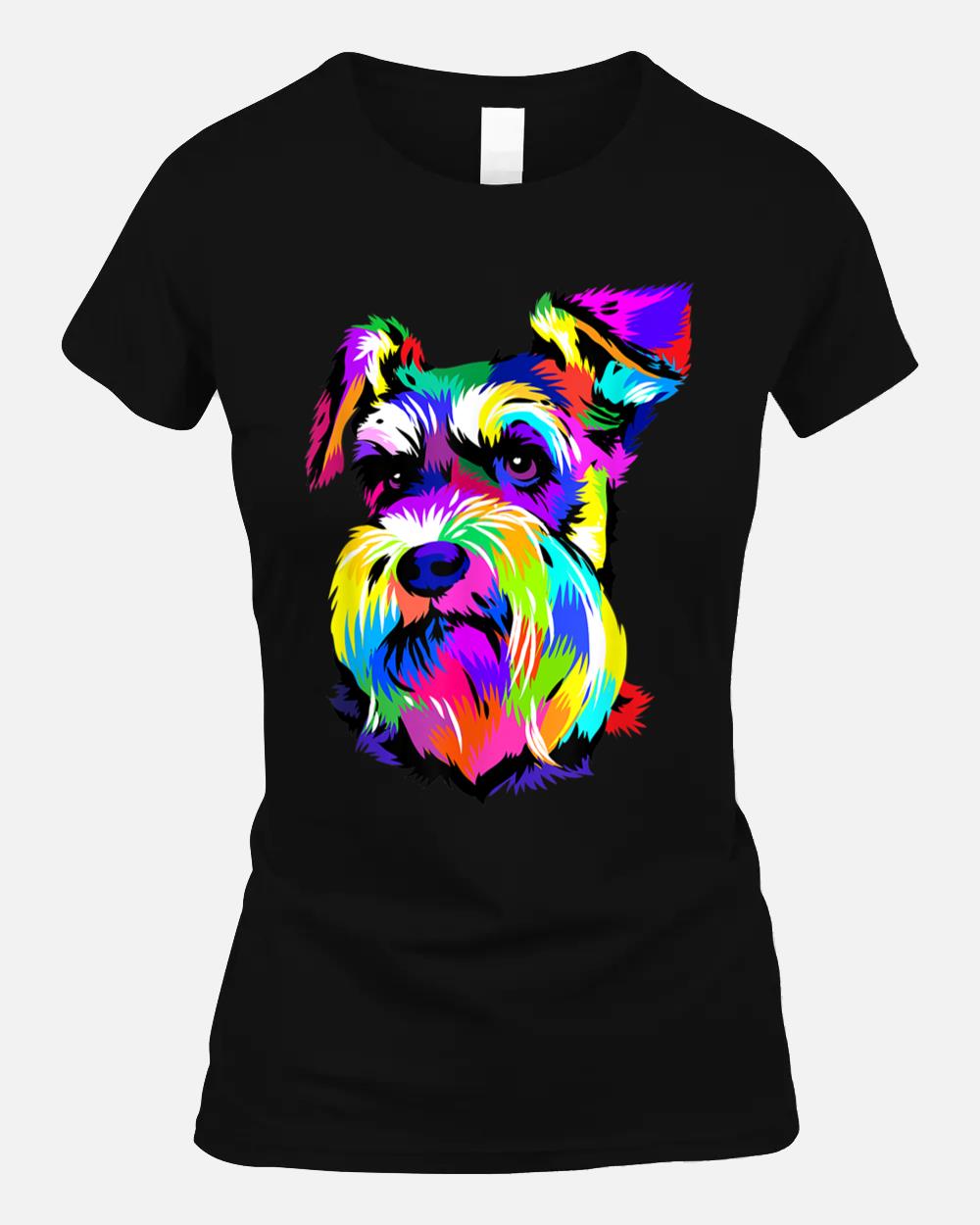 Pop Art Miniature Schnauzer Dog Animal Lovers Keeper Owner Unisex T-Shirt