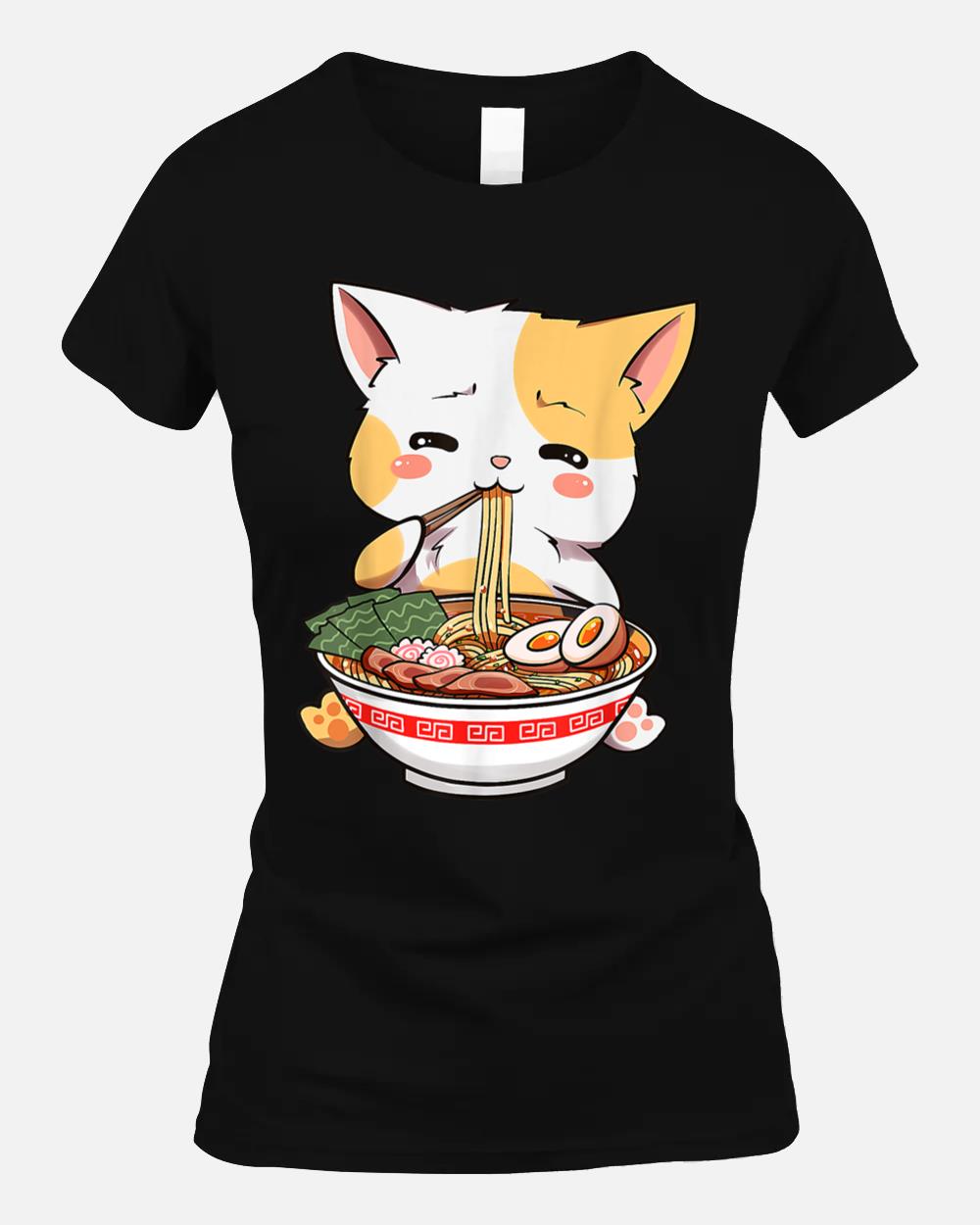 Ramen Cat Kawaii Anime Japanese Food Girls Official nager Unisex T-Shirt