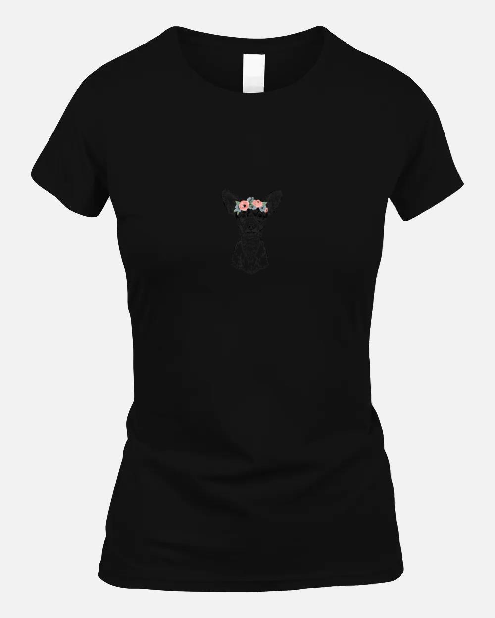 Rat Terrier with Floral Headband Dog Mom Unisex T-Shirt