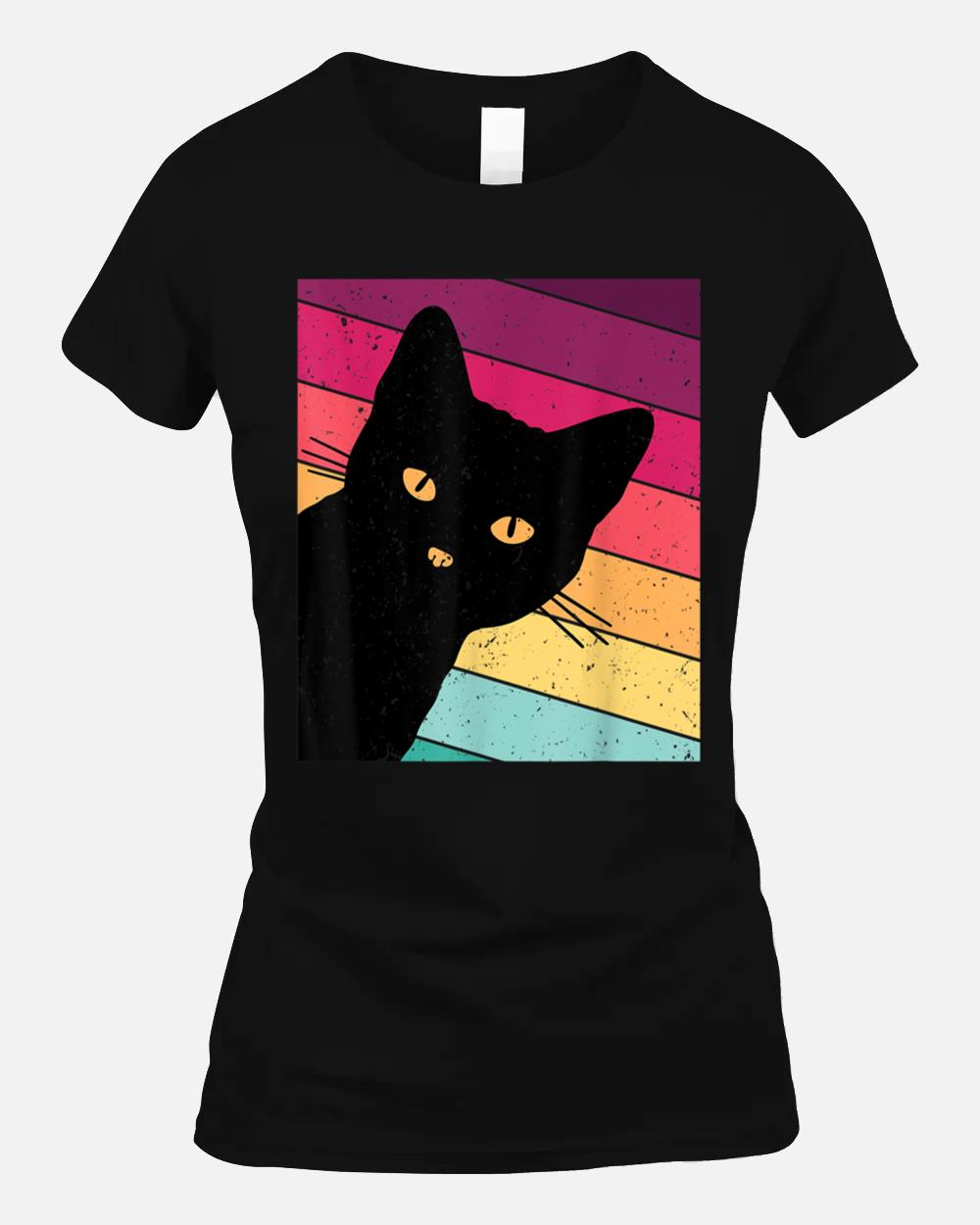 Retro Black Vintage Cat Unisex T-Shirt