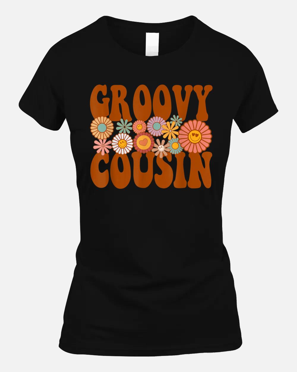 Retro Groovy Cousin Matching Family 1st Birthday Party Unisex T-Shirt