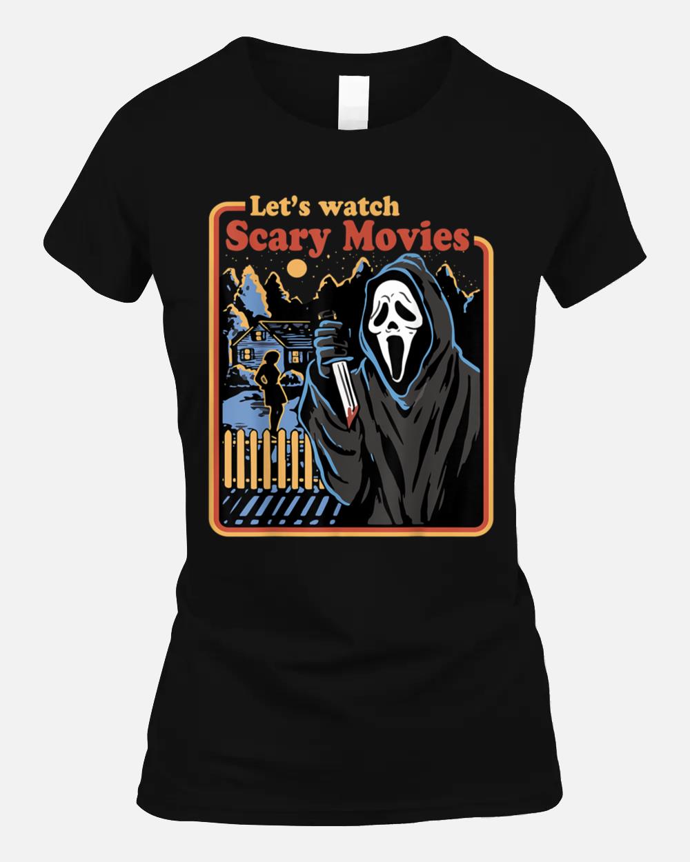 Retro Halloween LetS Watch Scary Horror Movies Ghost Series Unisex T-Shirt
