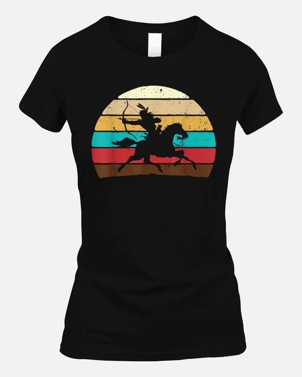 Retro Horse Riding - Native American Indian Pride Indigenous Unisex T-Shirt