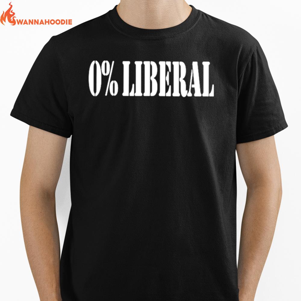 0% Percent Liberal Unisex T-Shirt for Men Women