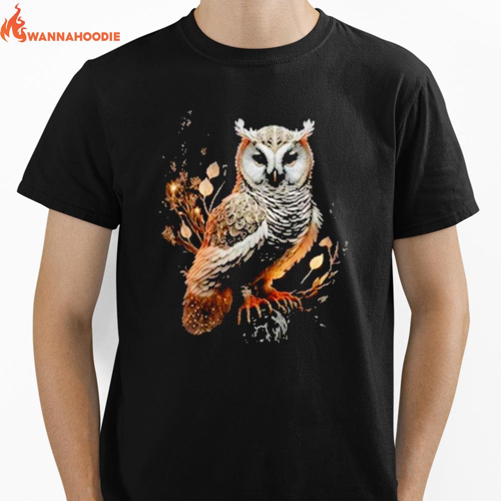 A Painting Of An Owl Unisex T-Shirt for Men Women