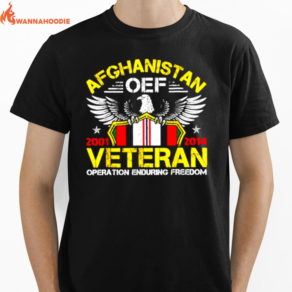 Afghanistan Oef Veteran Operation Enduring Freedom 2001 2014 Eagle Unisex T-Shirt for Men Women