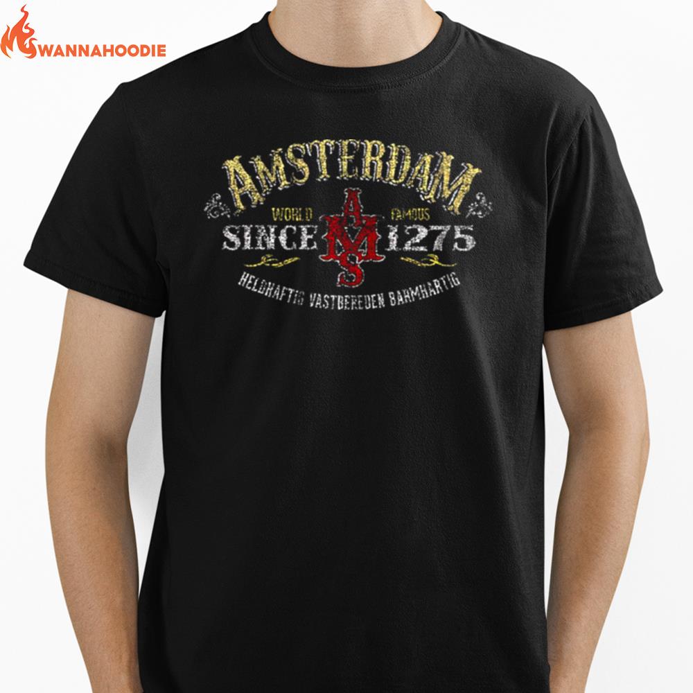 Amsterdam Distressed Design Unisex T-Shirt for Men Women