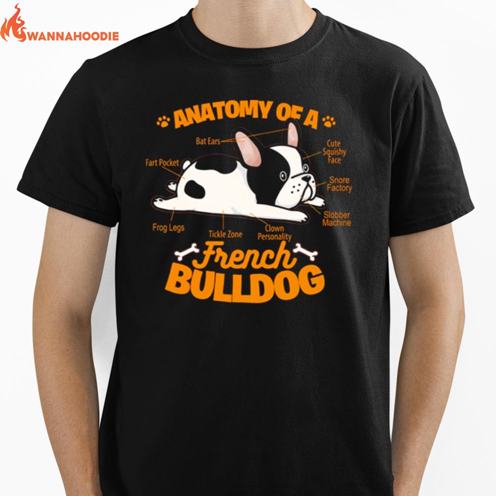 Anatomy Of A French Bulldog Funny Pet Frenchie Dog Unisex T-Shirt for Men Women