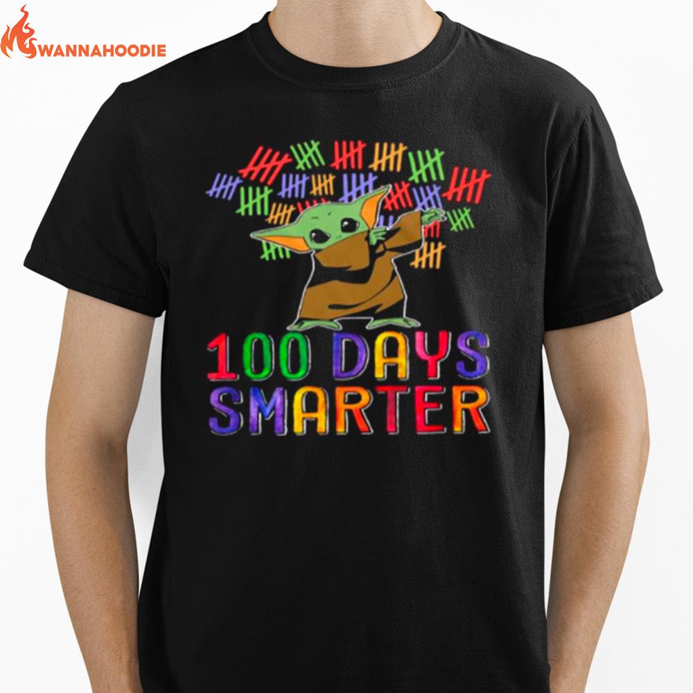 Baby Yoda Dabbing 100 Days Smarter Color Unisex T-Shirt for Men Women