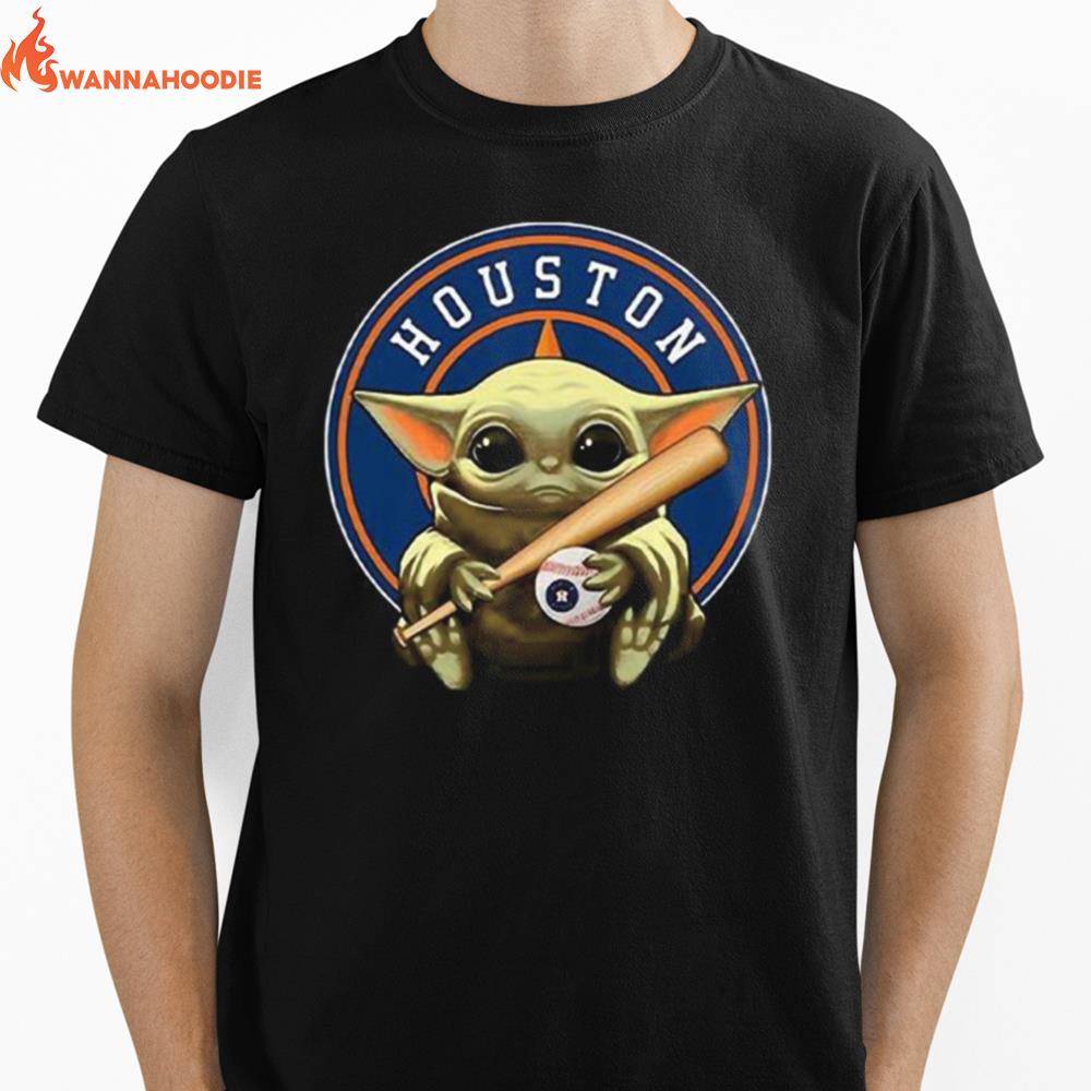 Baby Yoda Hug Houston Astros Baseball Unisex T-Shirt for Men Women