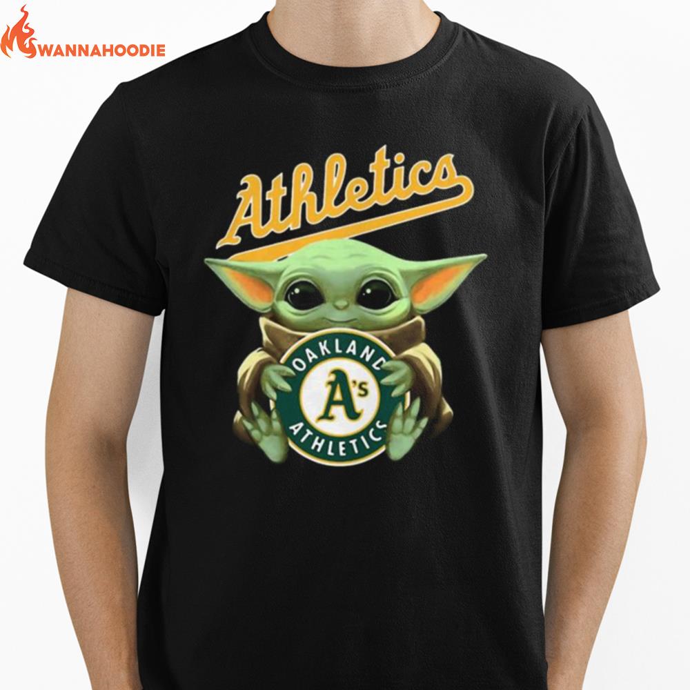 Baby Yoda Hug Oakland Athletics Baseball Unisex T-Shirt for Men Women