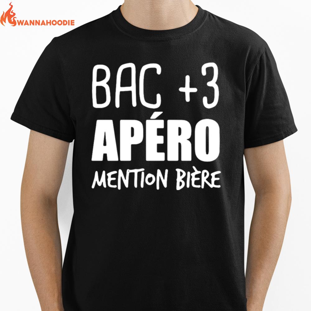 Bac 3 Apero Mention Biere Unisex T-Shirt for Men Women