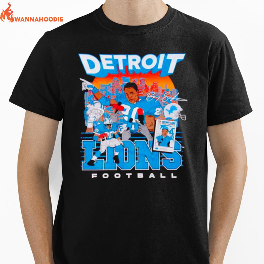 Barry Sanders Detroit Lions Football Signature Unisex T-Shirt for Men Women