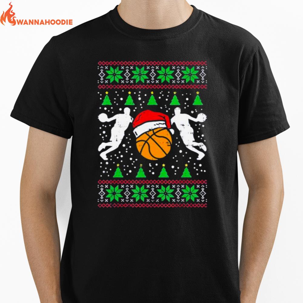 Basketball Sport Coach Player Ugly Christmas Unisex T-Shirt for Men Women