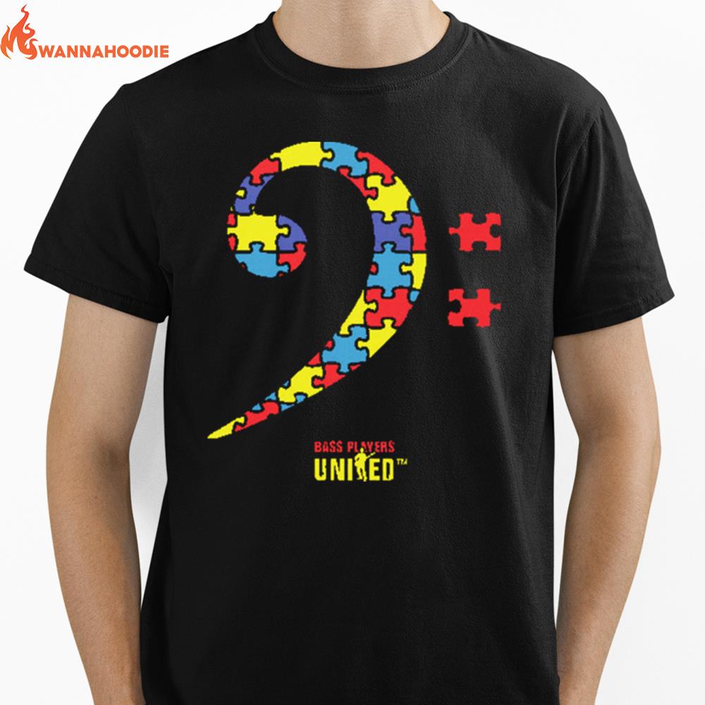 Bass Players United Rocks For Autism Unisex T-Shirt for Men Women