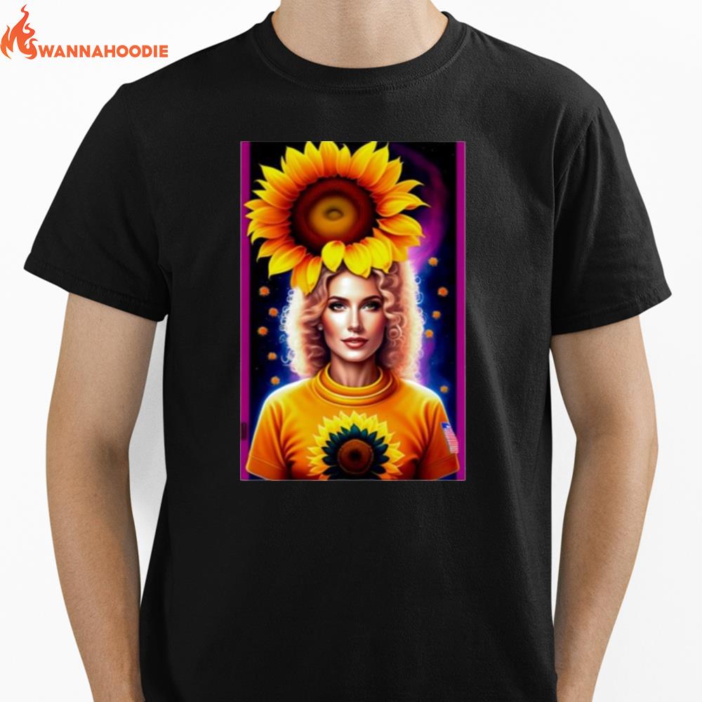 Beautiful Astronaut Holding A Sunflower Unisex T-Shirt for Men Women