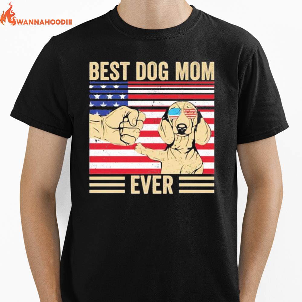 Best Dog Mom Ever America Flag Unisex T-Shirt for Men Women