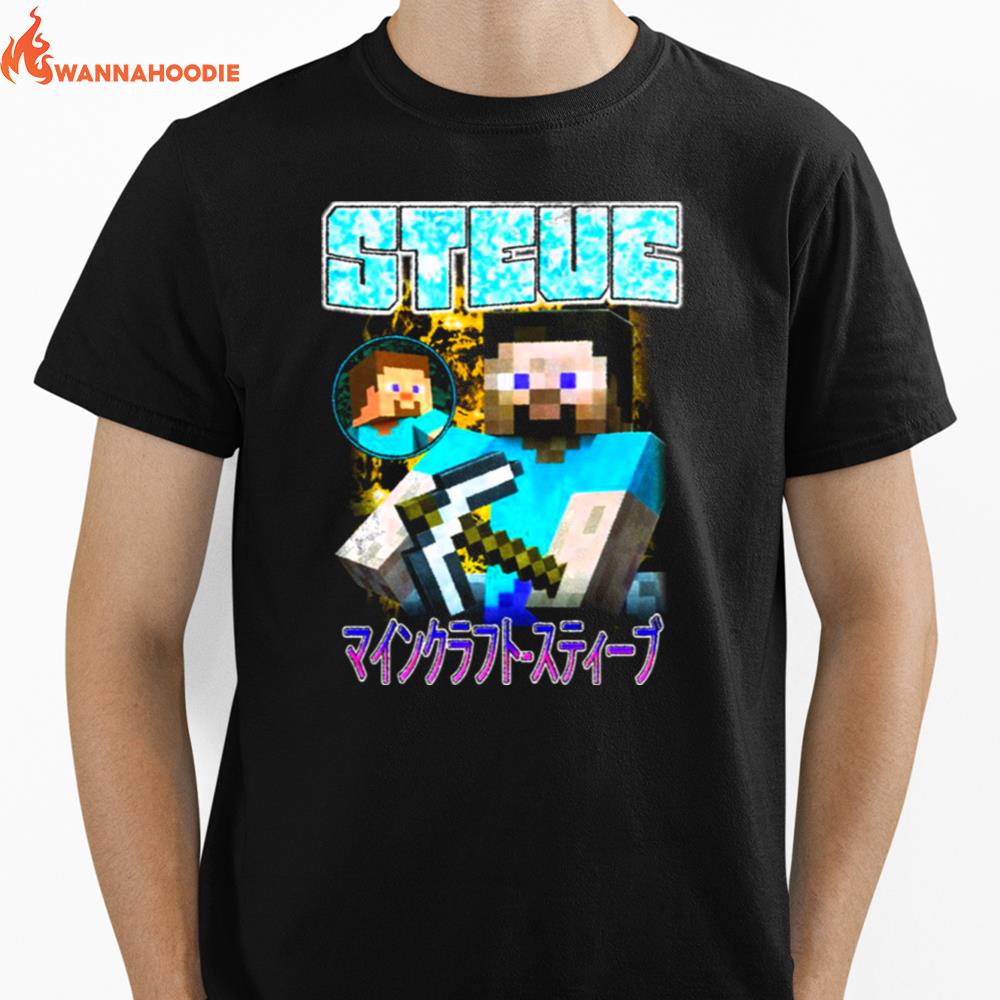 Blockcraft Steve Minecraft Vintage Unisex T-Shirt for Men Women