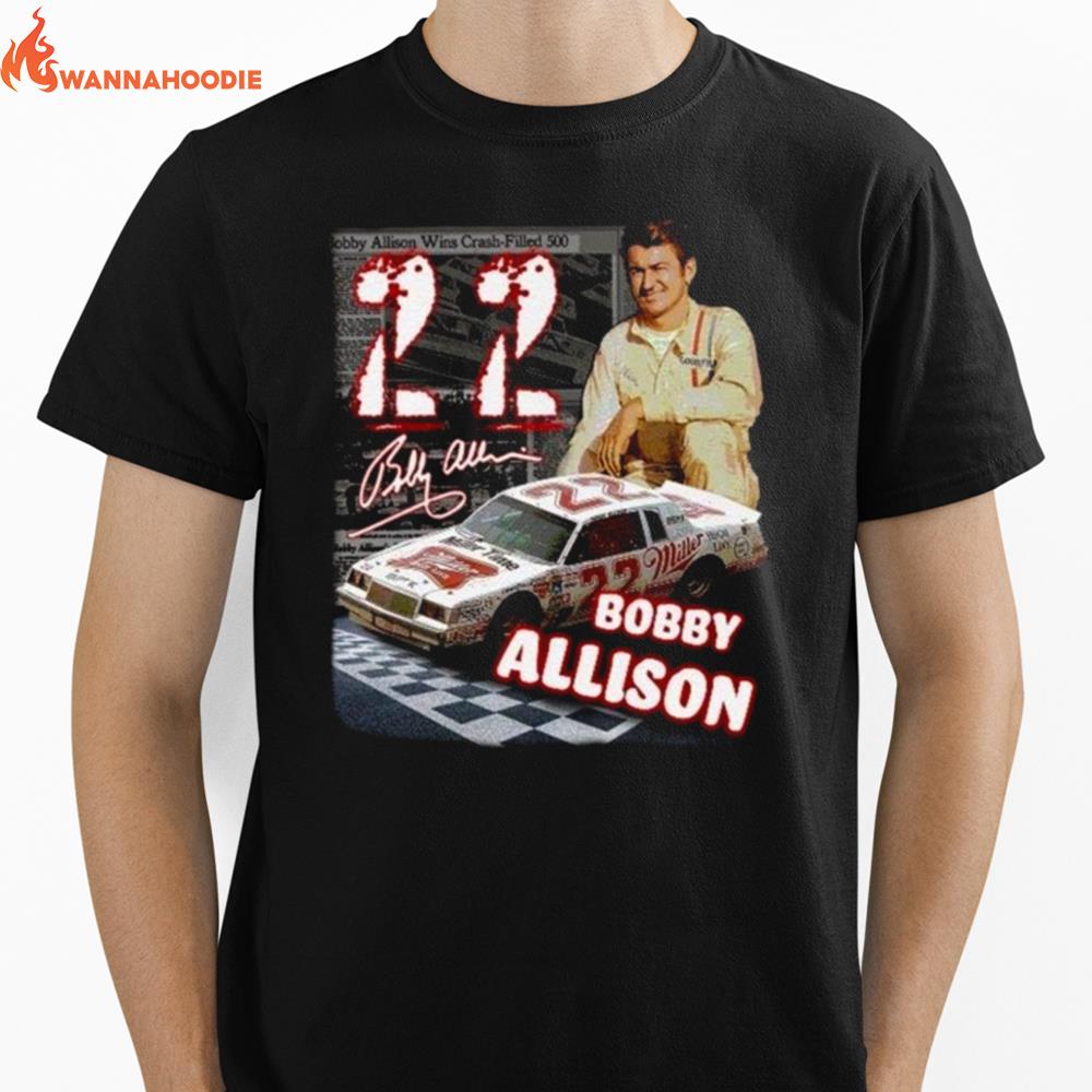 Bobby Allison Number 22 Nascar Unisex T-Shirt for Men Women