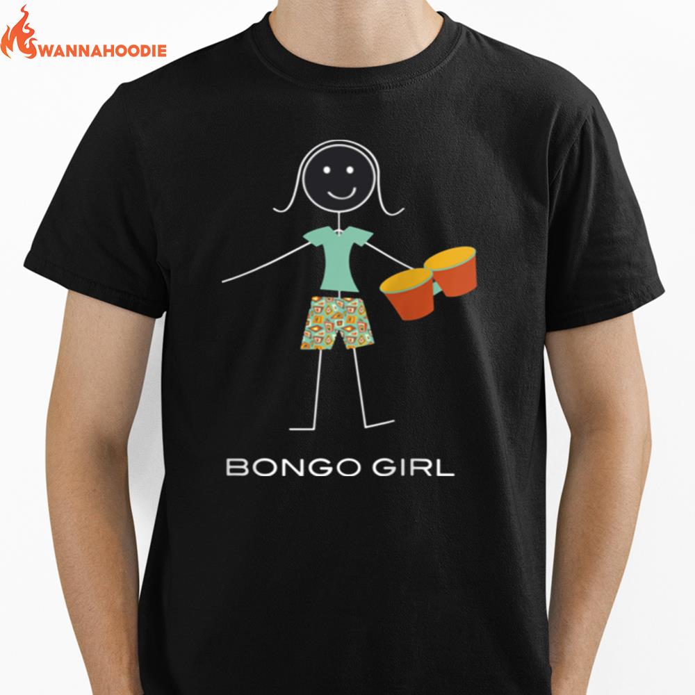 Bongo Girl Musician Unisex T-Shirt for Men Women