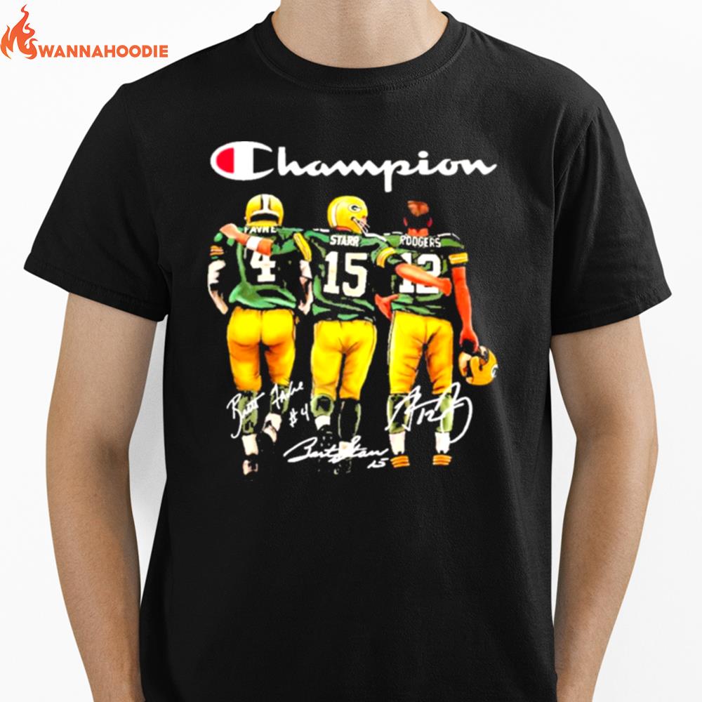 Brett Favre Bart Starr Aaron Rodgers Champion Signatures Unisex T-Shirt for Men Women