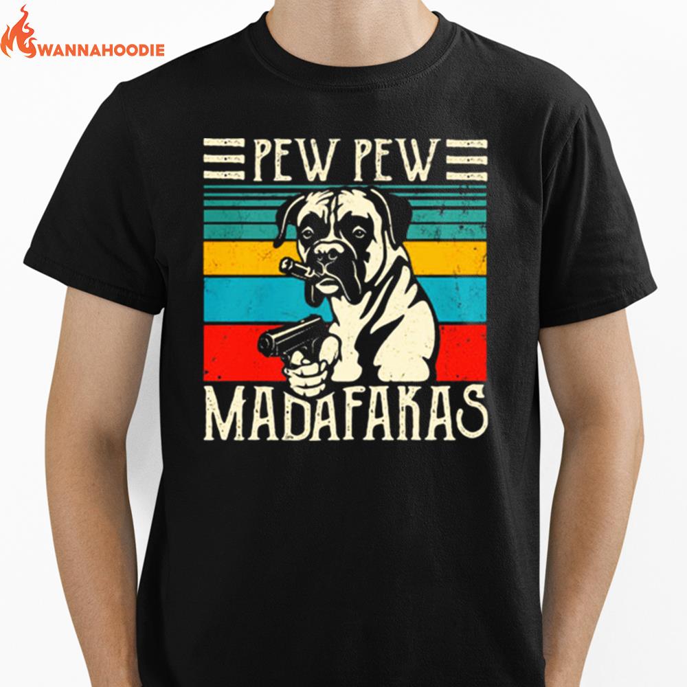 Bulldog Banana Pew Pew Madafakas Vintage Unisex T-Shirt for Men Women