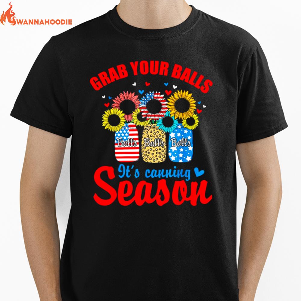 Canning 4Th Of July Flag America  Ball Flower Jar Unisex T-Shirt for Men Women