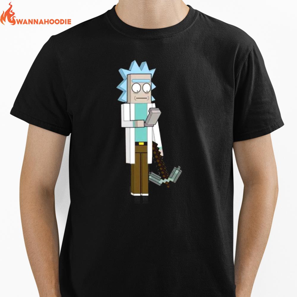 Cartoon Rick Minecraft Rick And Morty Unisex T-Shirt for Men Women