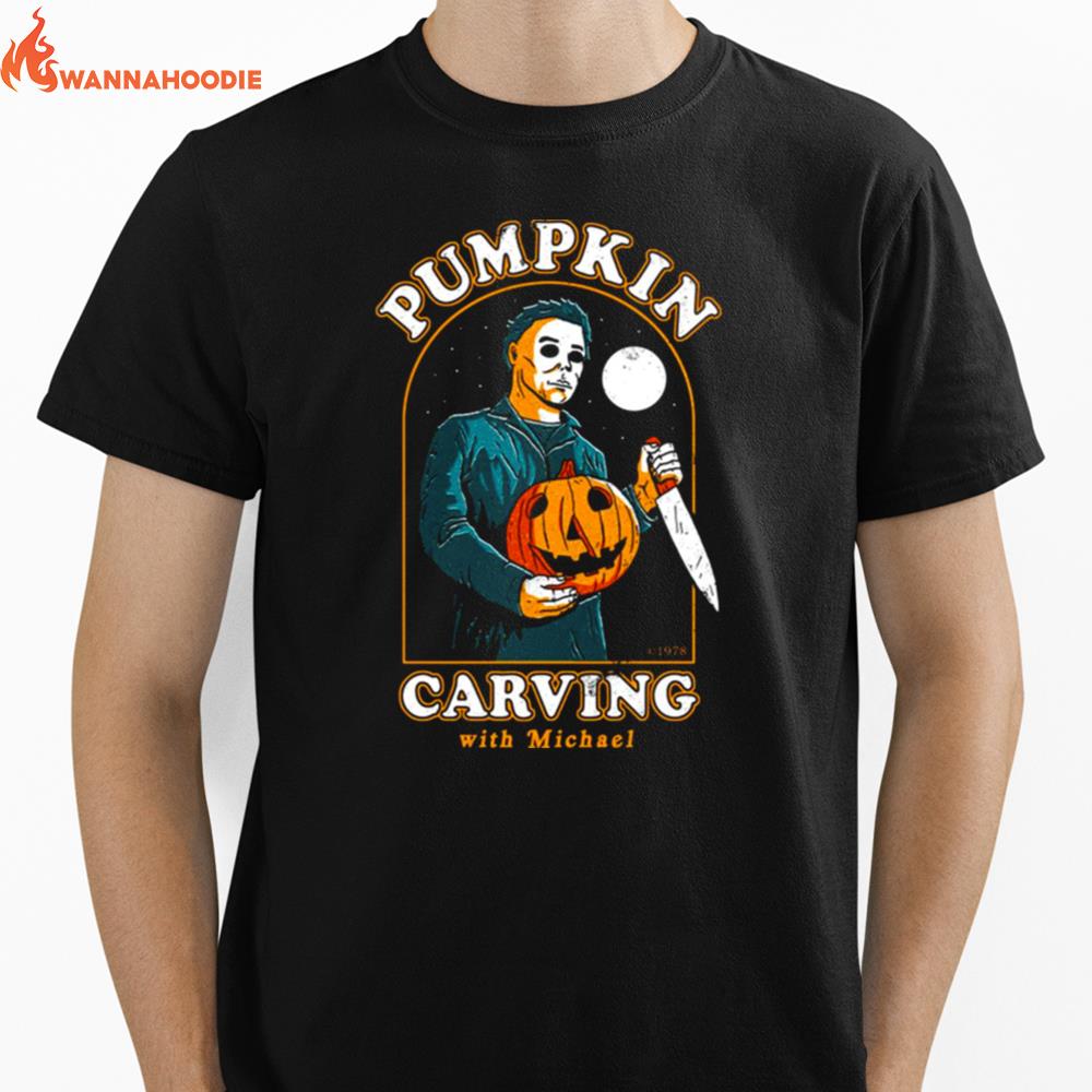 Carving With Michael Halloween Horror Nightss Unisex T-Shirt for Men Women